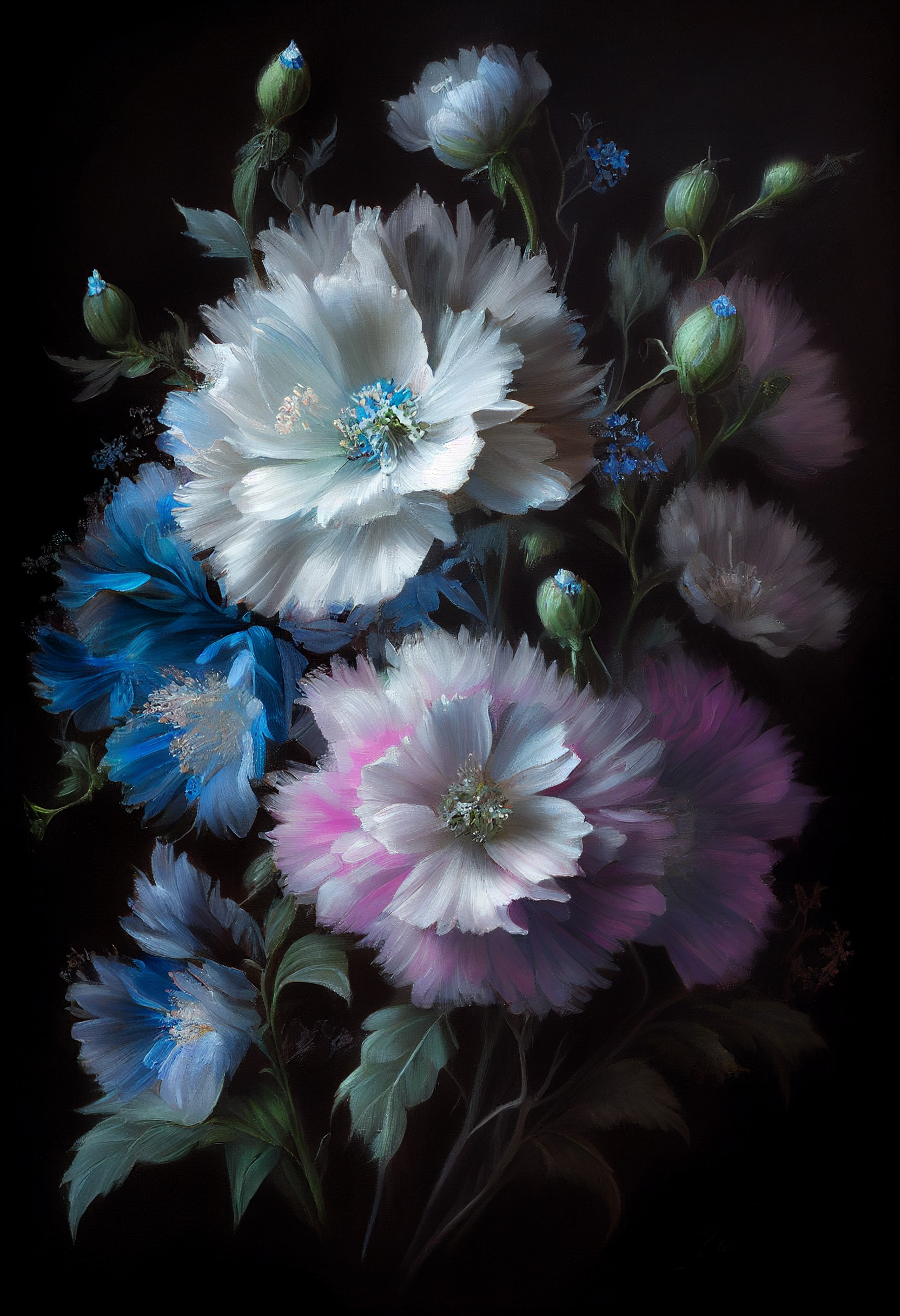 Flowers on a black background #2